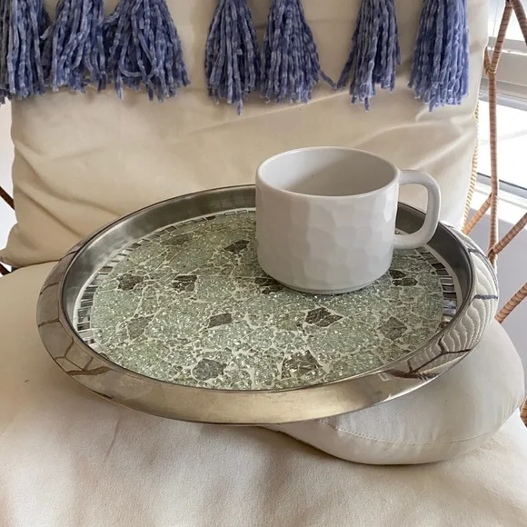 🪞 dreamy round mosaic platter 13.5” - Picture 8 of 10